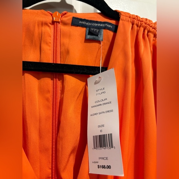 French Connection Audrey satin maxi dress orange 6 new with tags - Picture 5 of 7